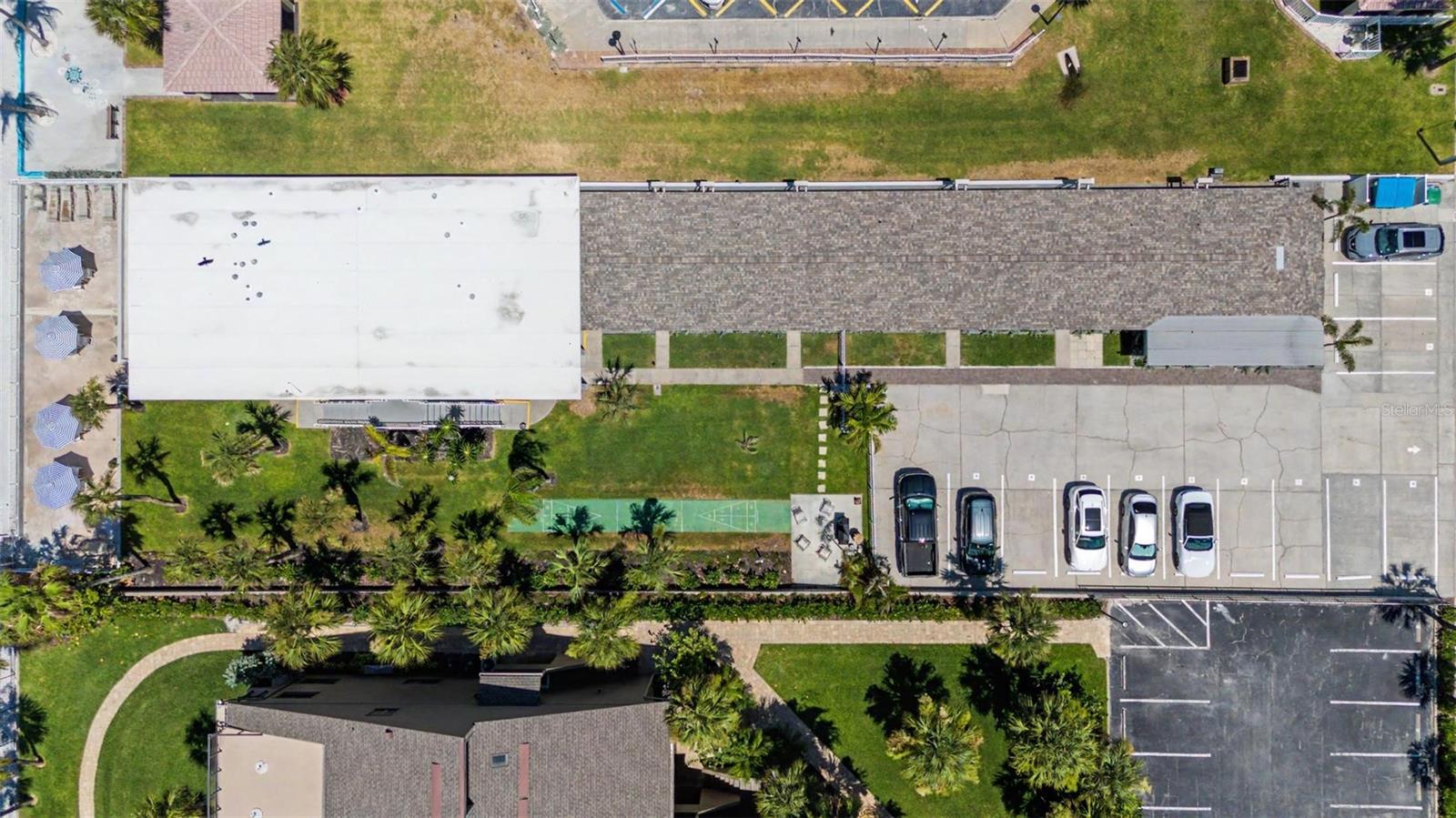Landscaped Yard with Shuffleboard