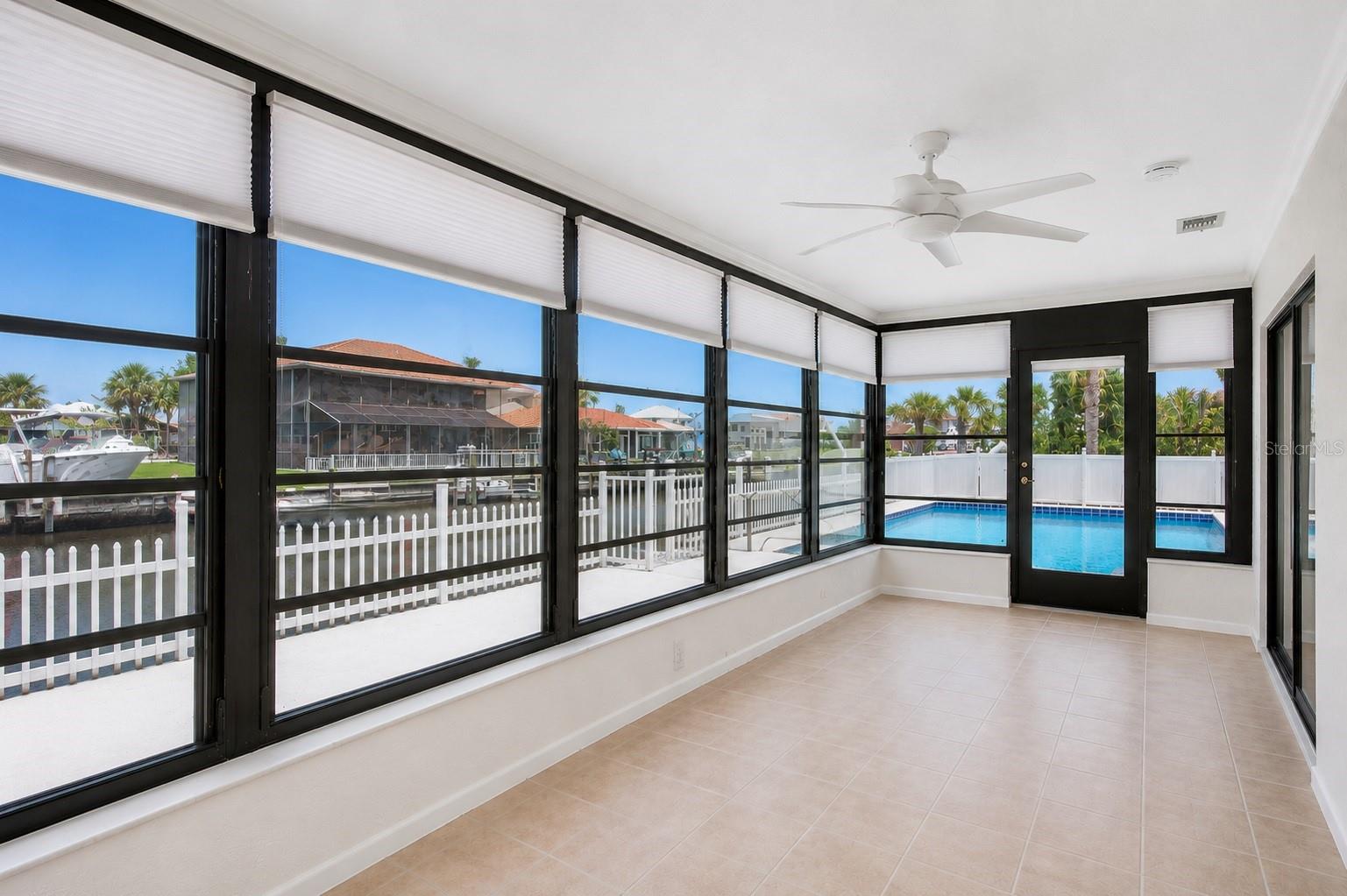 Air-conditioned, sunroom.
