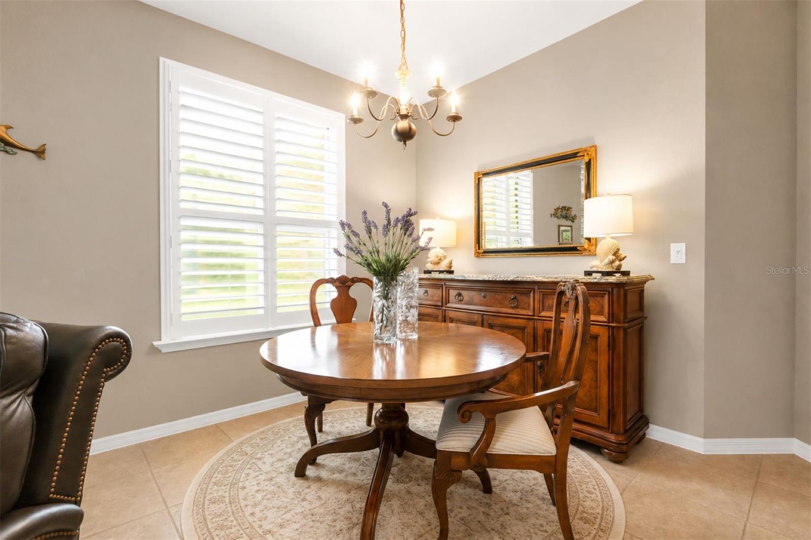 Dining room, bright and natural light.