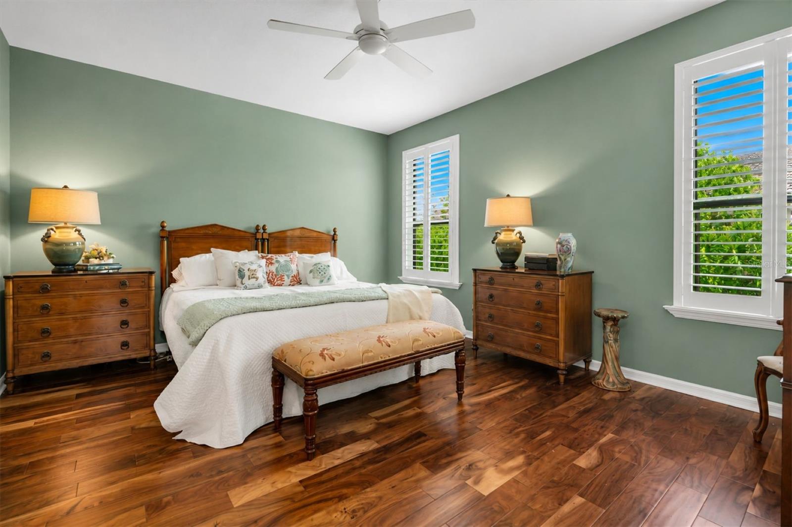 Primary bedroom split from other bedrooms.