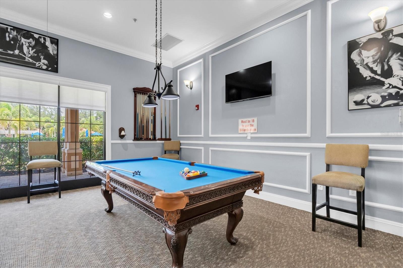 Pool and billards room.
