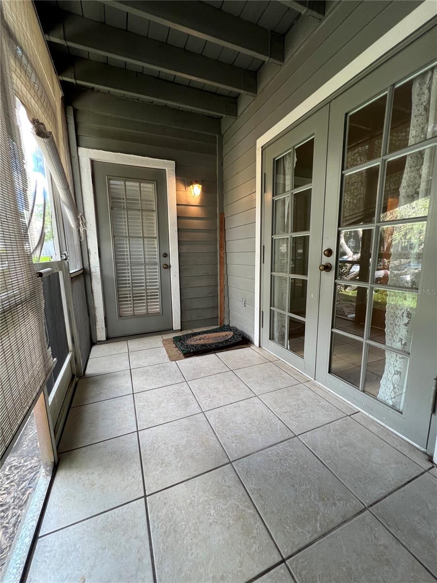 Nice screed patio with 3 entries/exits.