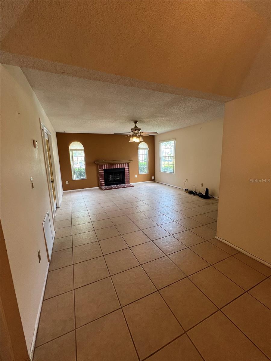 View from dining room towards living room.