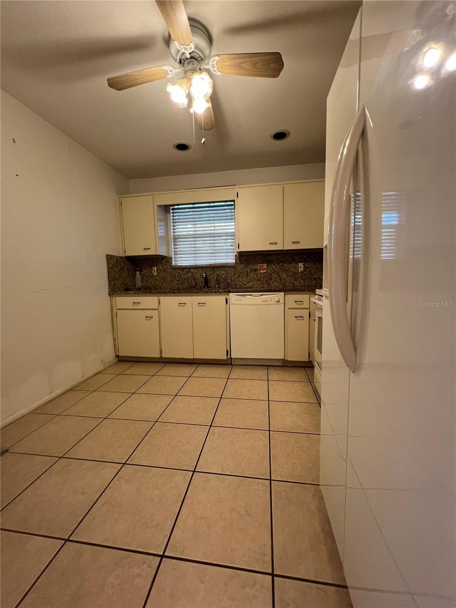 View into kitchen and breakfast area.