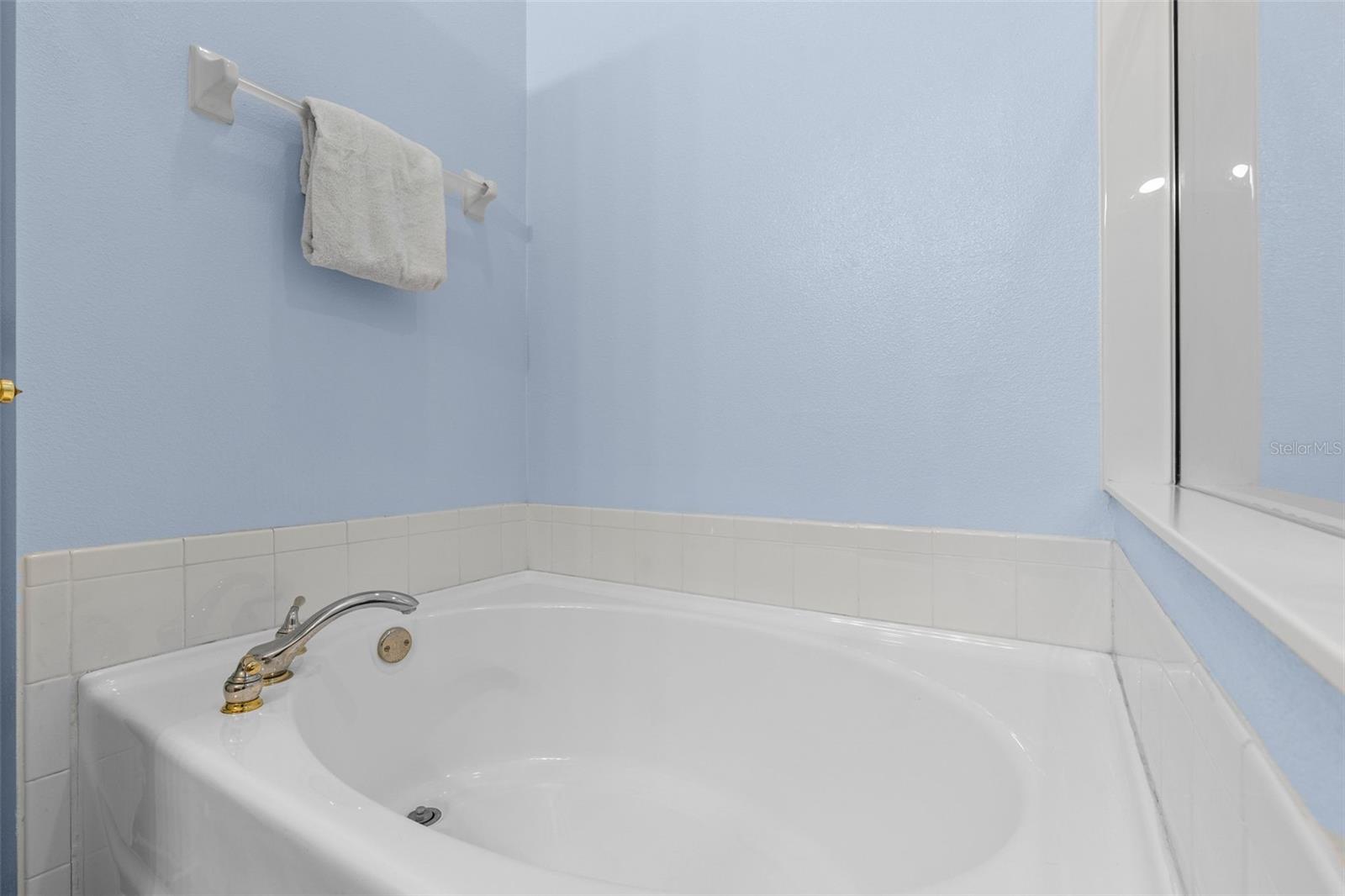 Large soaking tub