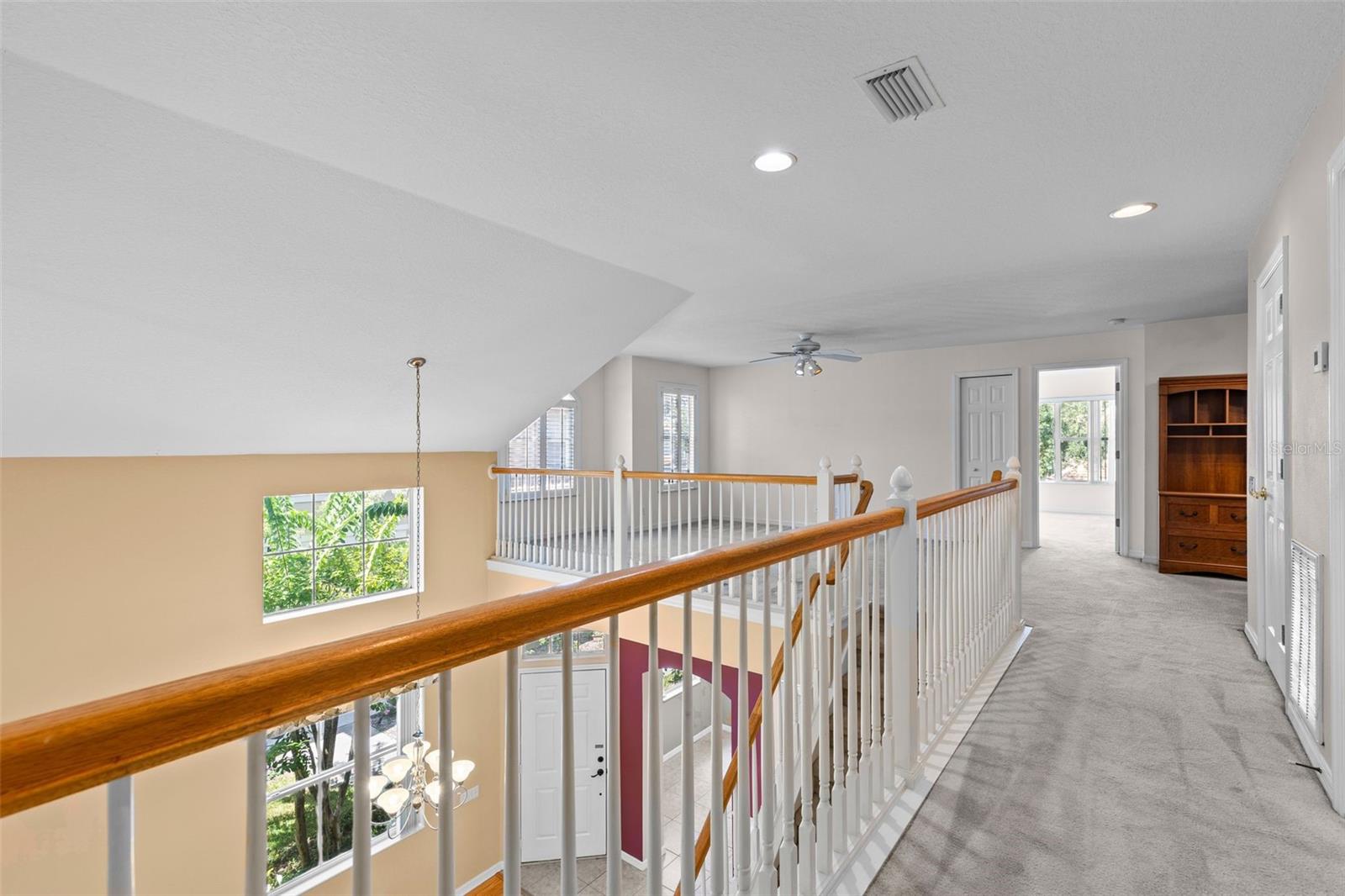 Hallway overlooking living area