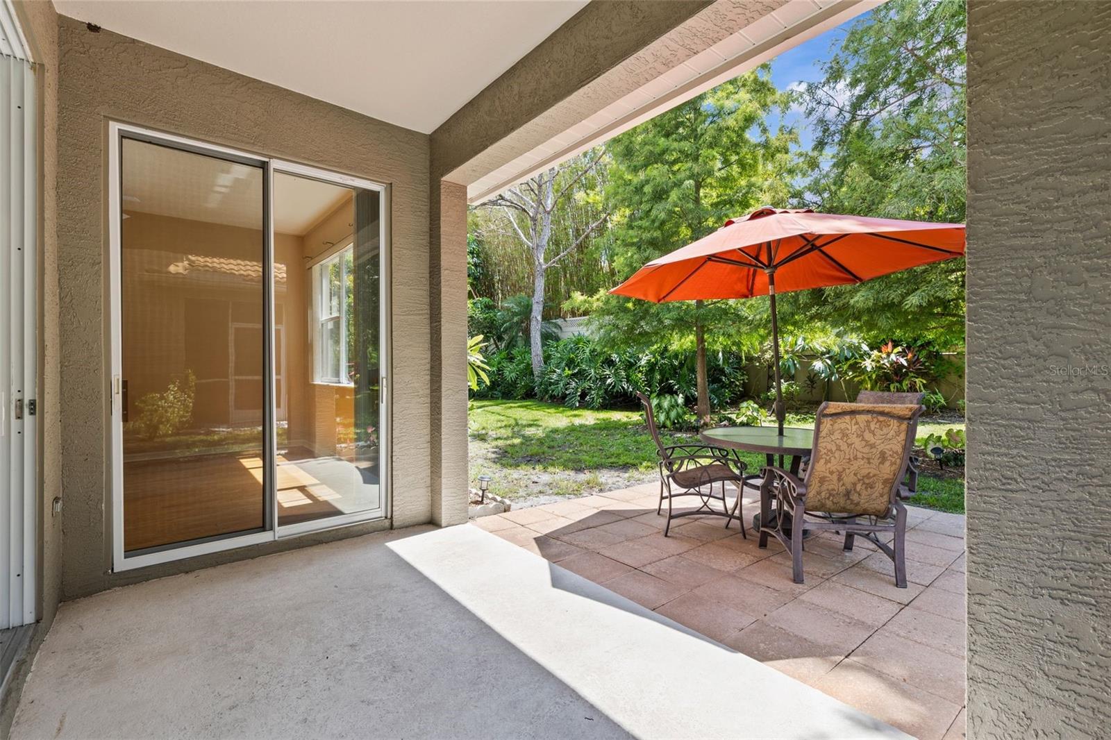 Covered porch and paver patio