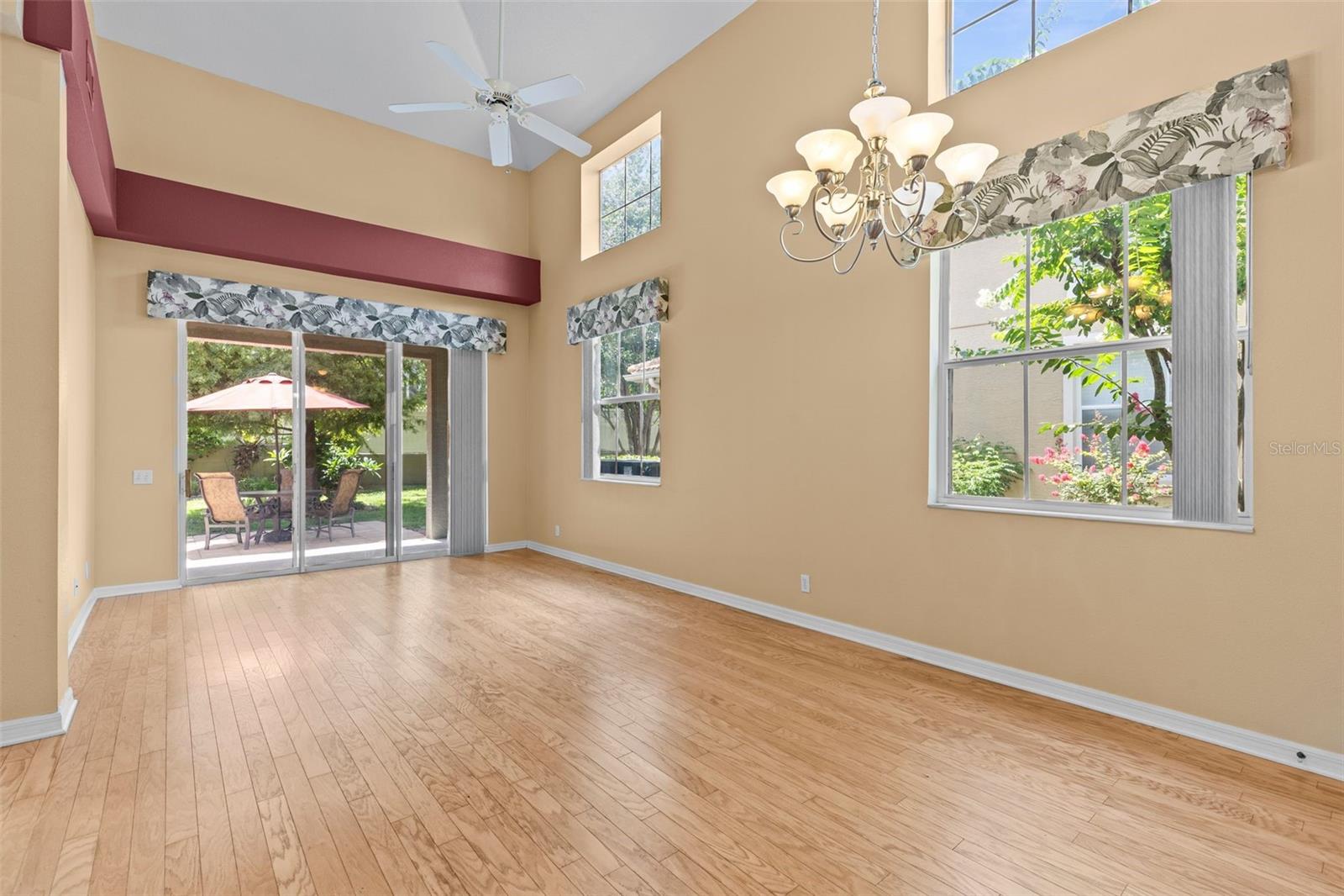 Living room w/ sliders to private patio