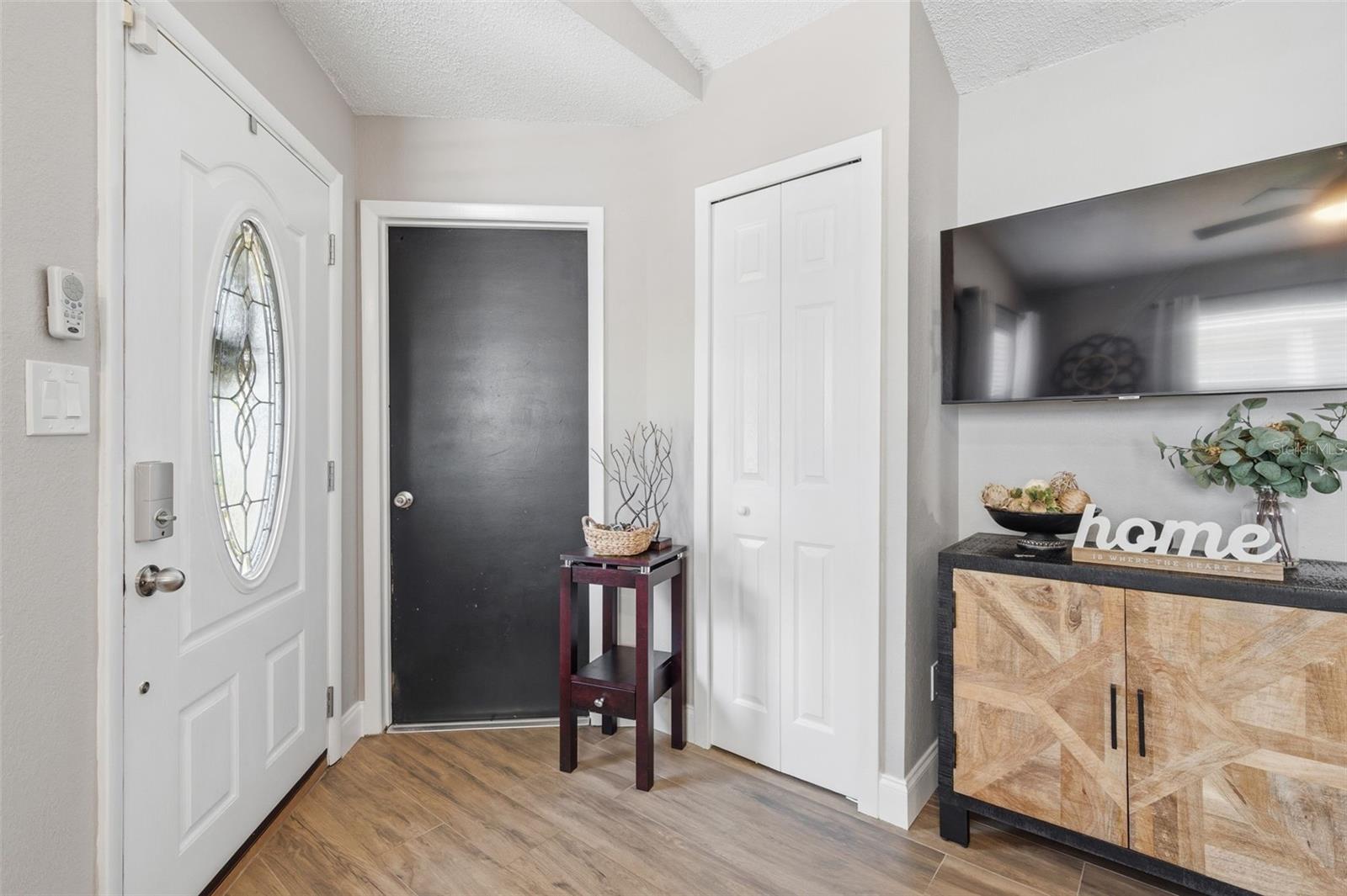 Coat closet and garage access