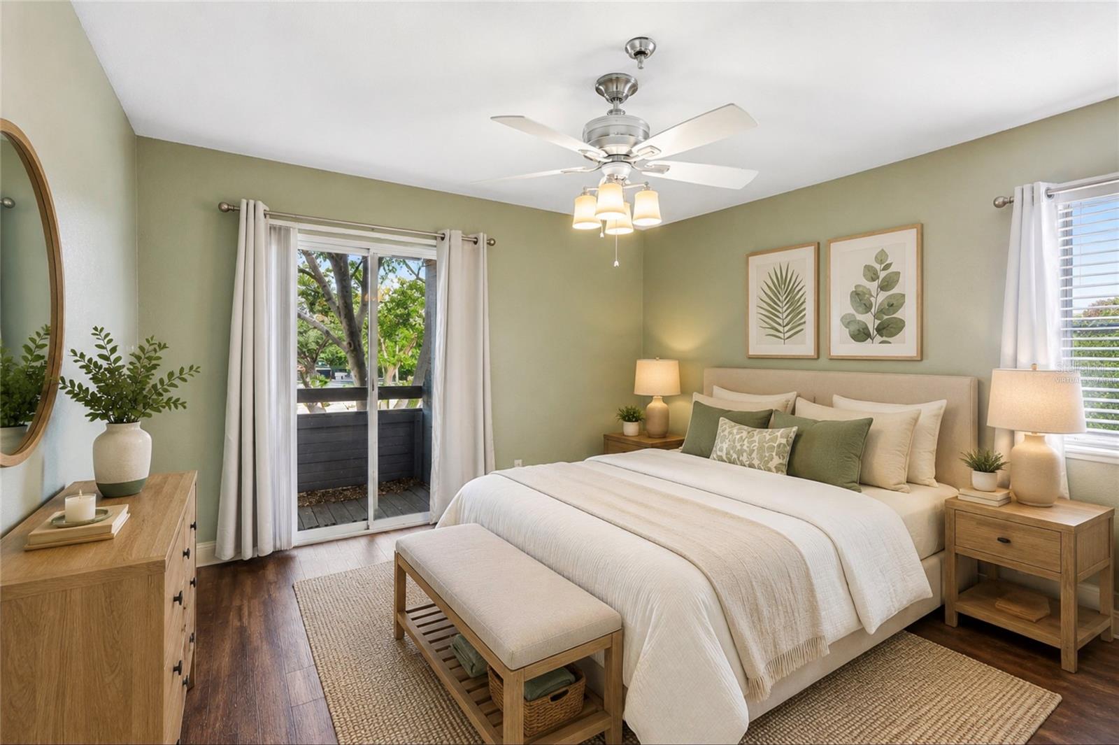 Virtually staged bedroom