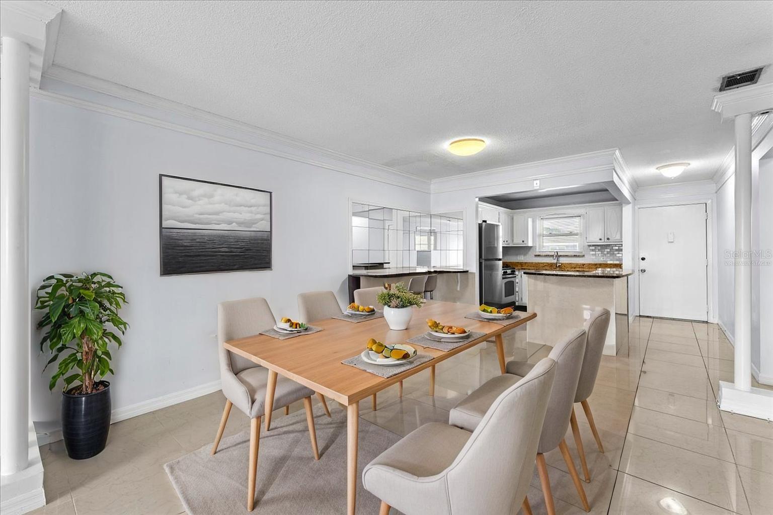 virtually staged dining room