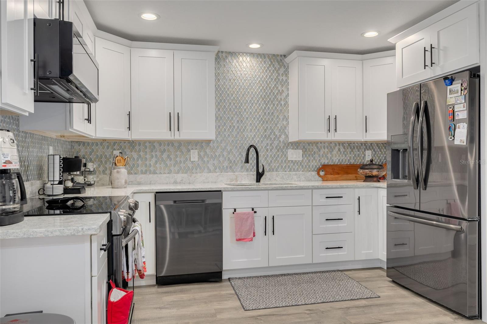 With beautiful black accent fixtures