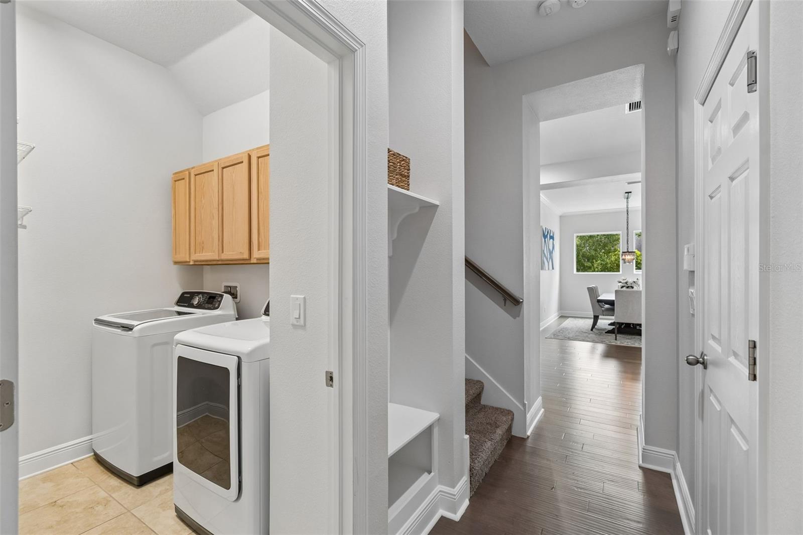 Laundry room, stairs to bonus room