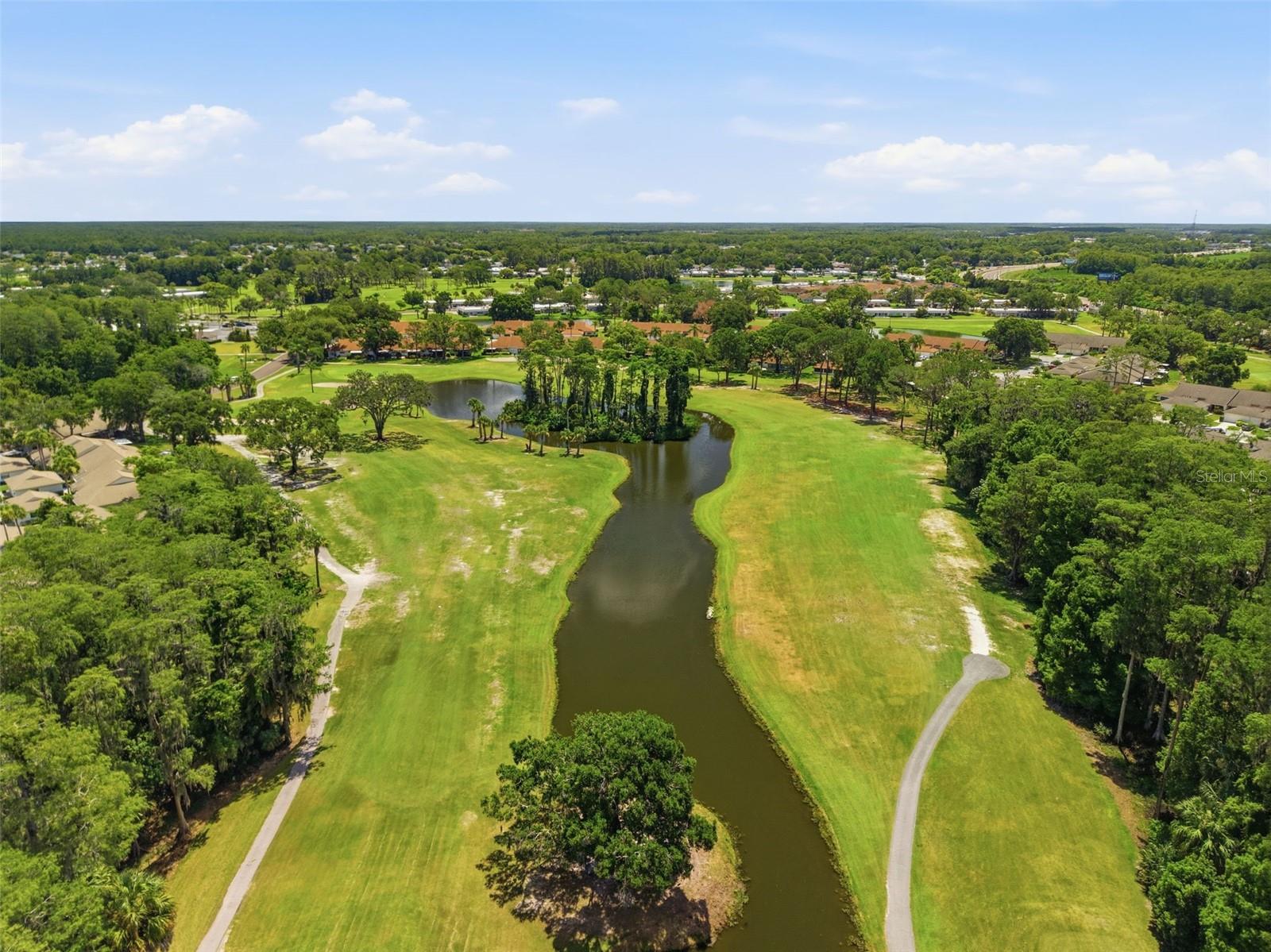 Golf course behind property