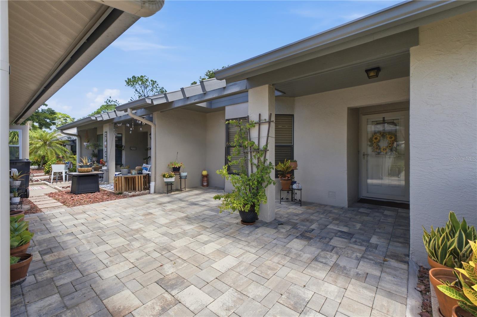 Patio between garage & house