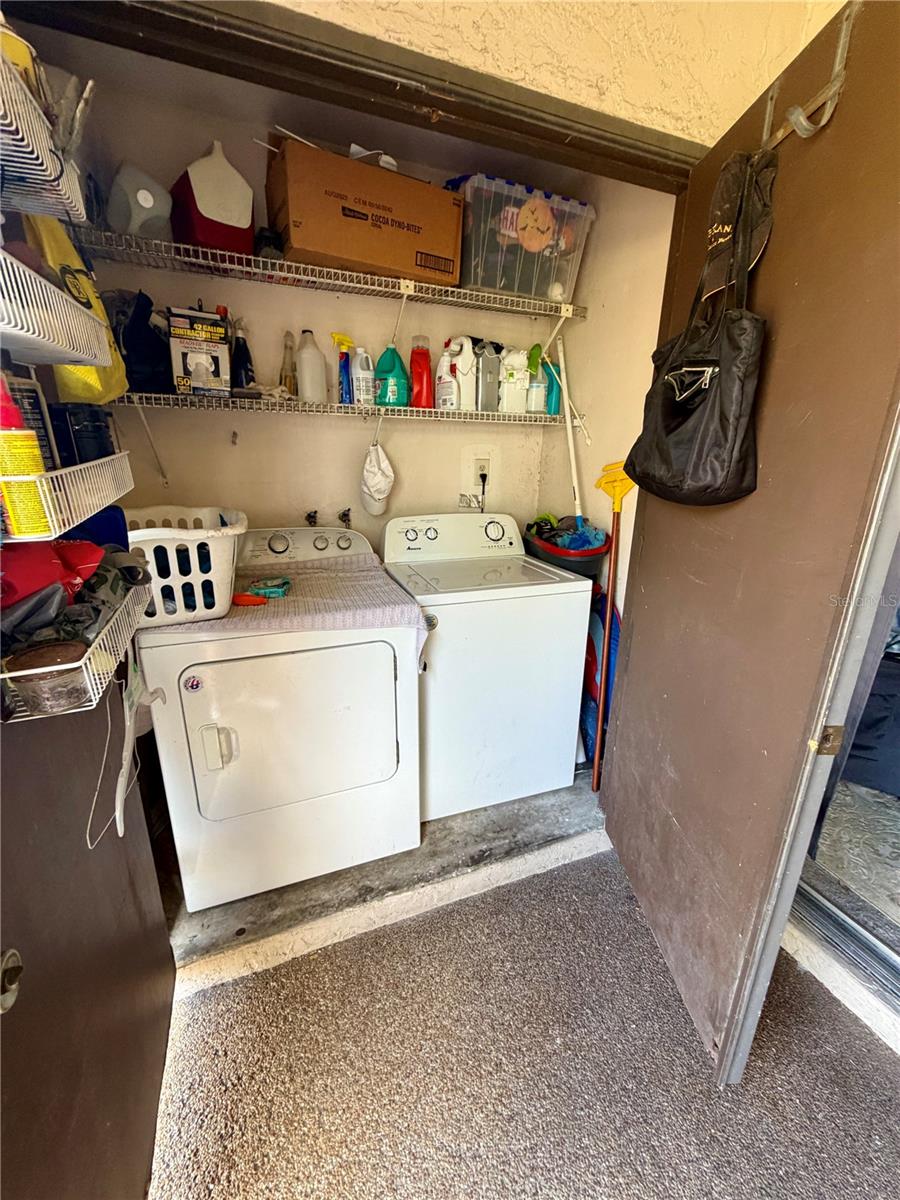 laundry closet on patio