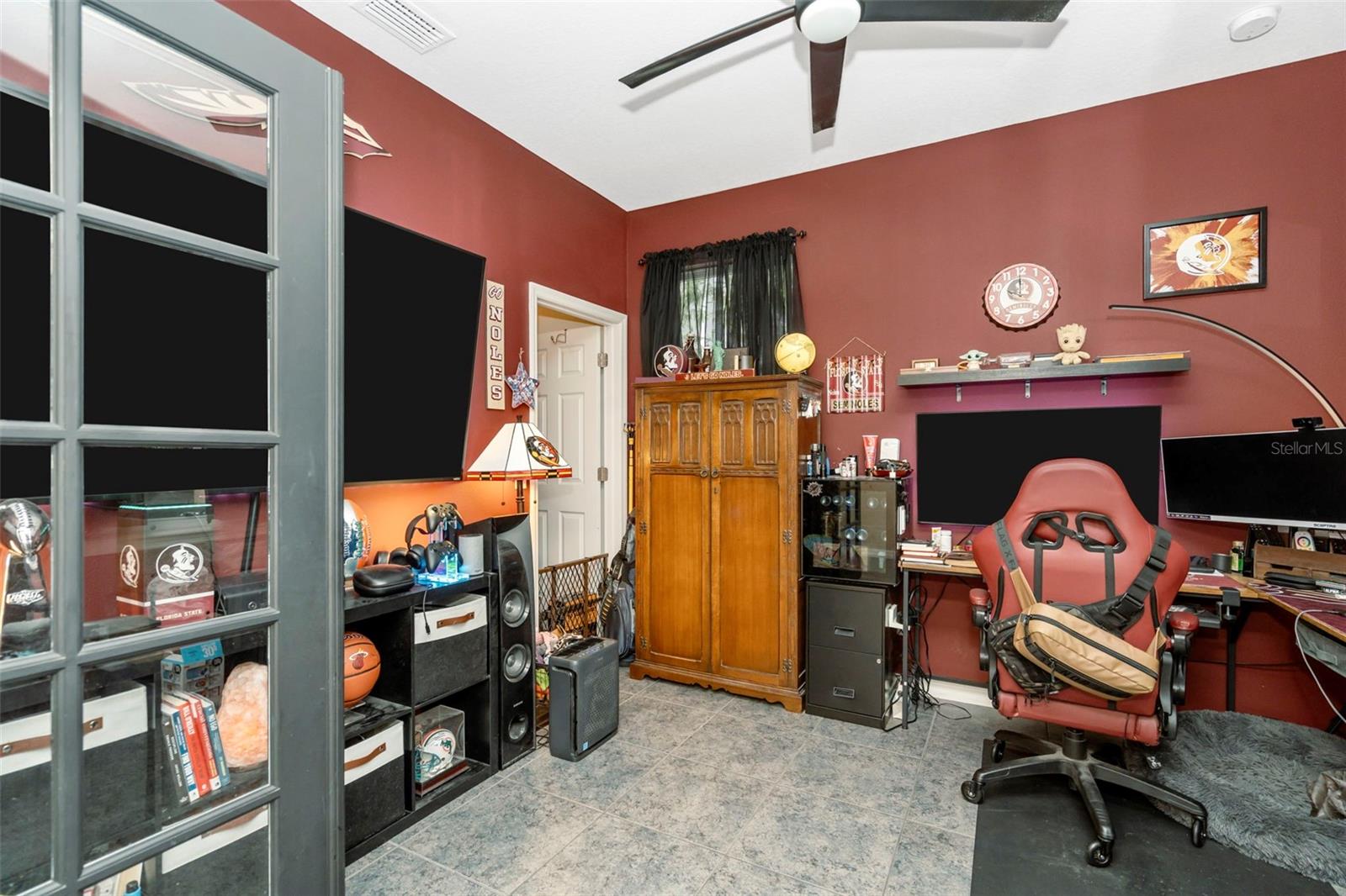 Downstairs Bedroom with French doors