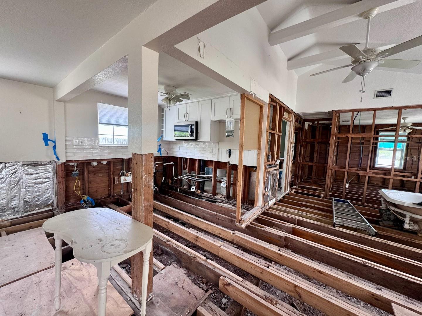 Looking at Kitchen & Bedrooms from Living Area