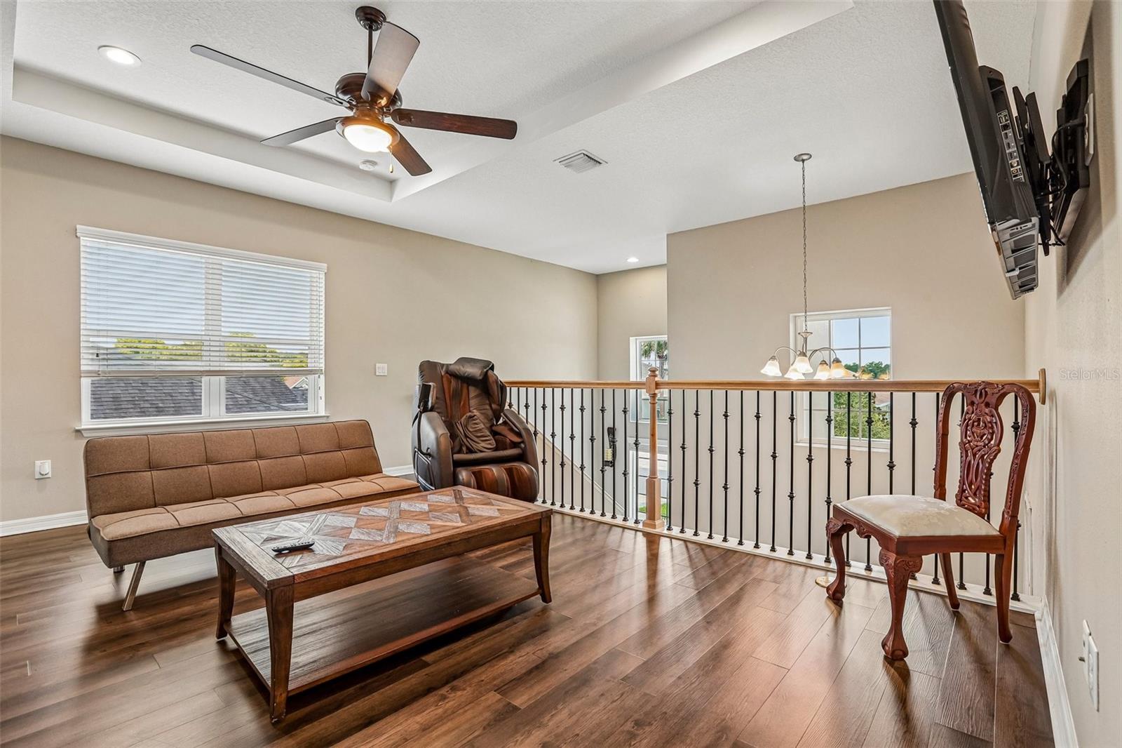 Upstairs loft with new laminate flooring
