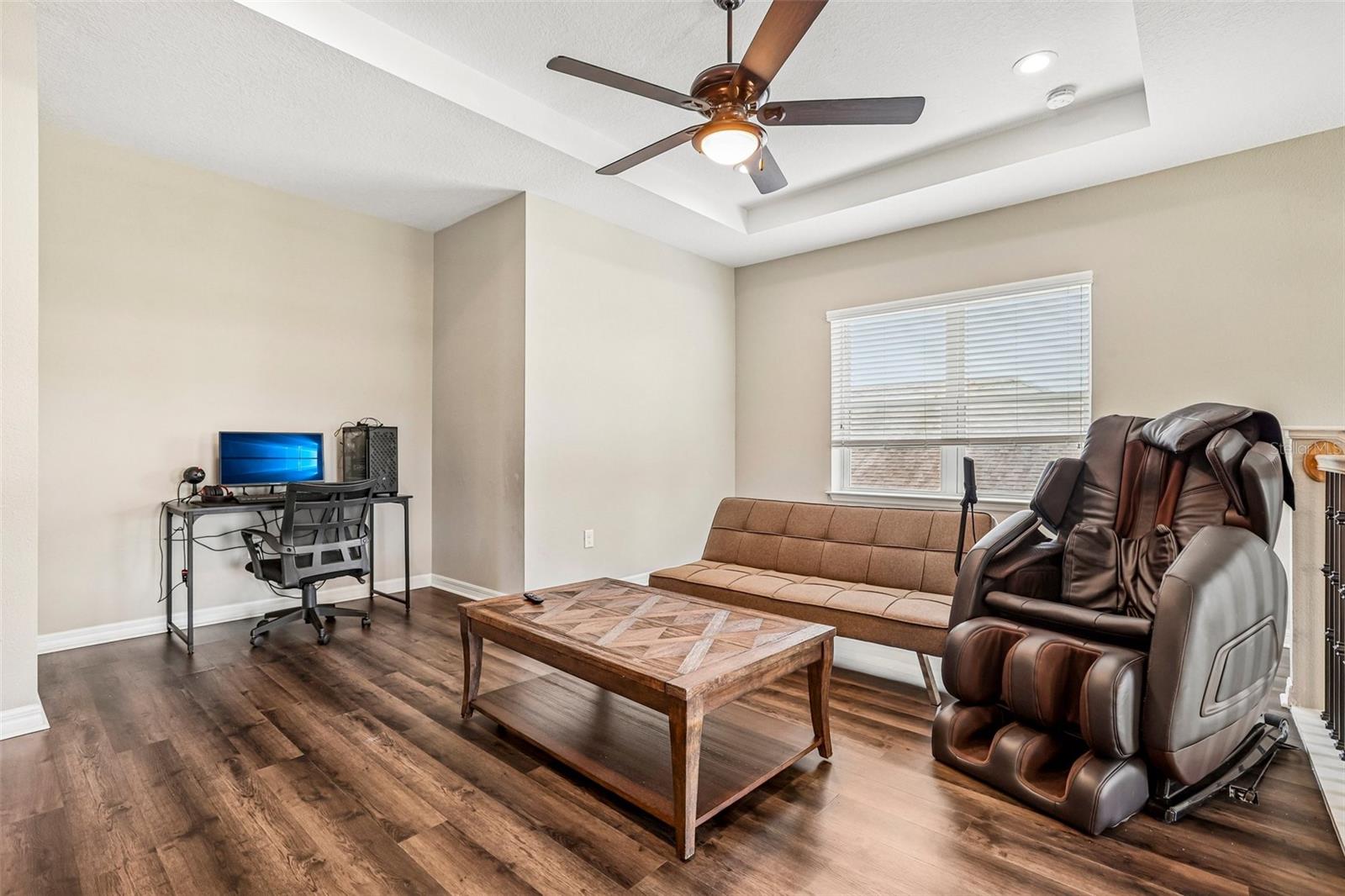 Upstairs loft with new laminate flooring