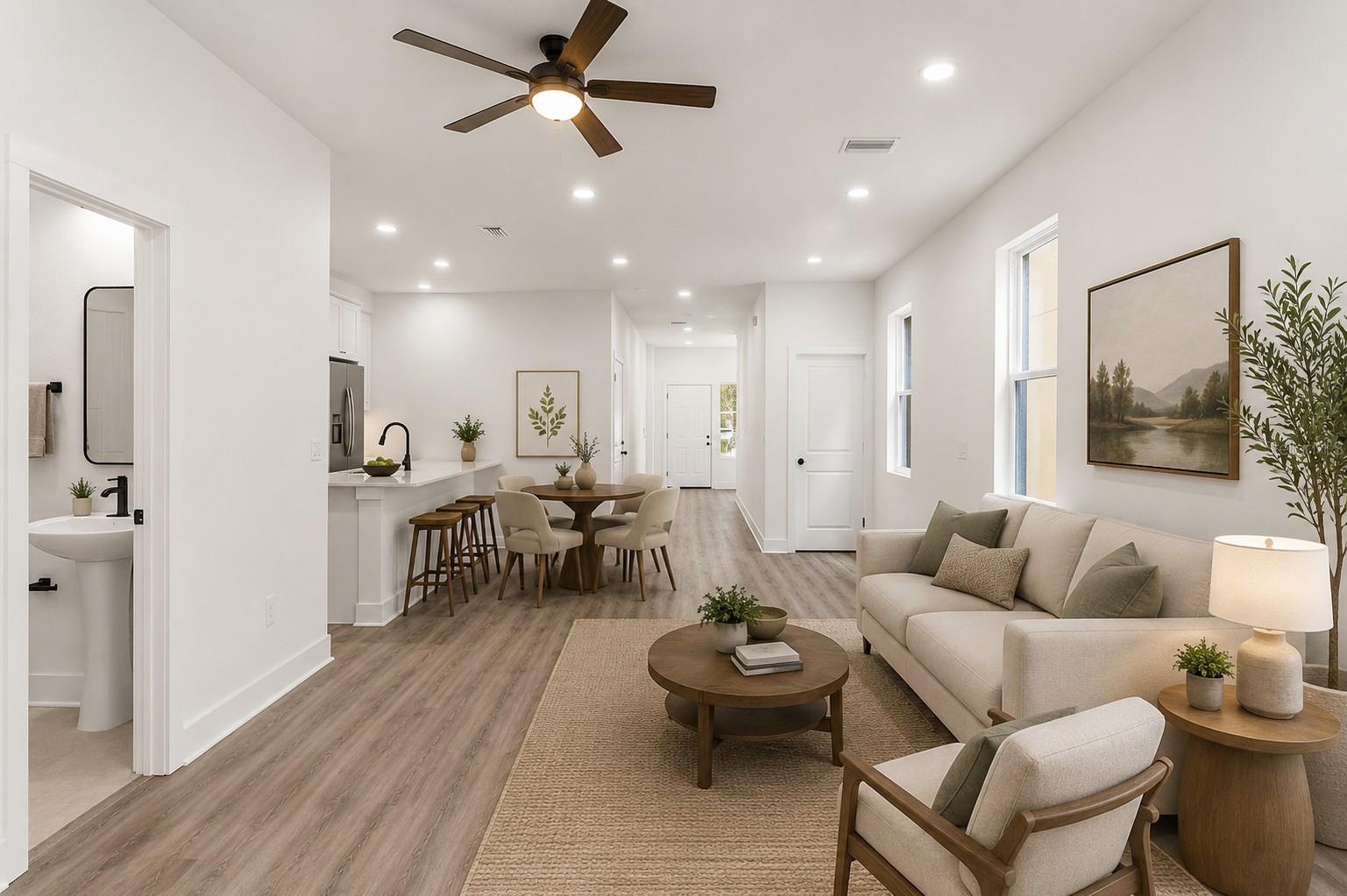 living room staged