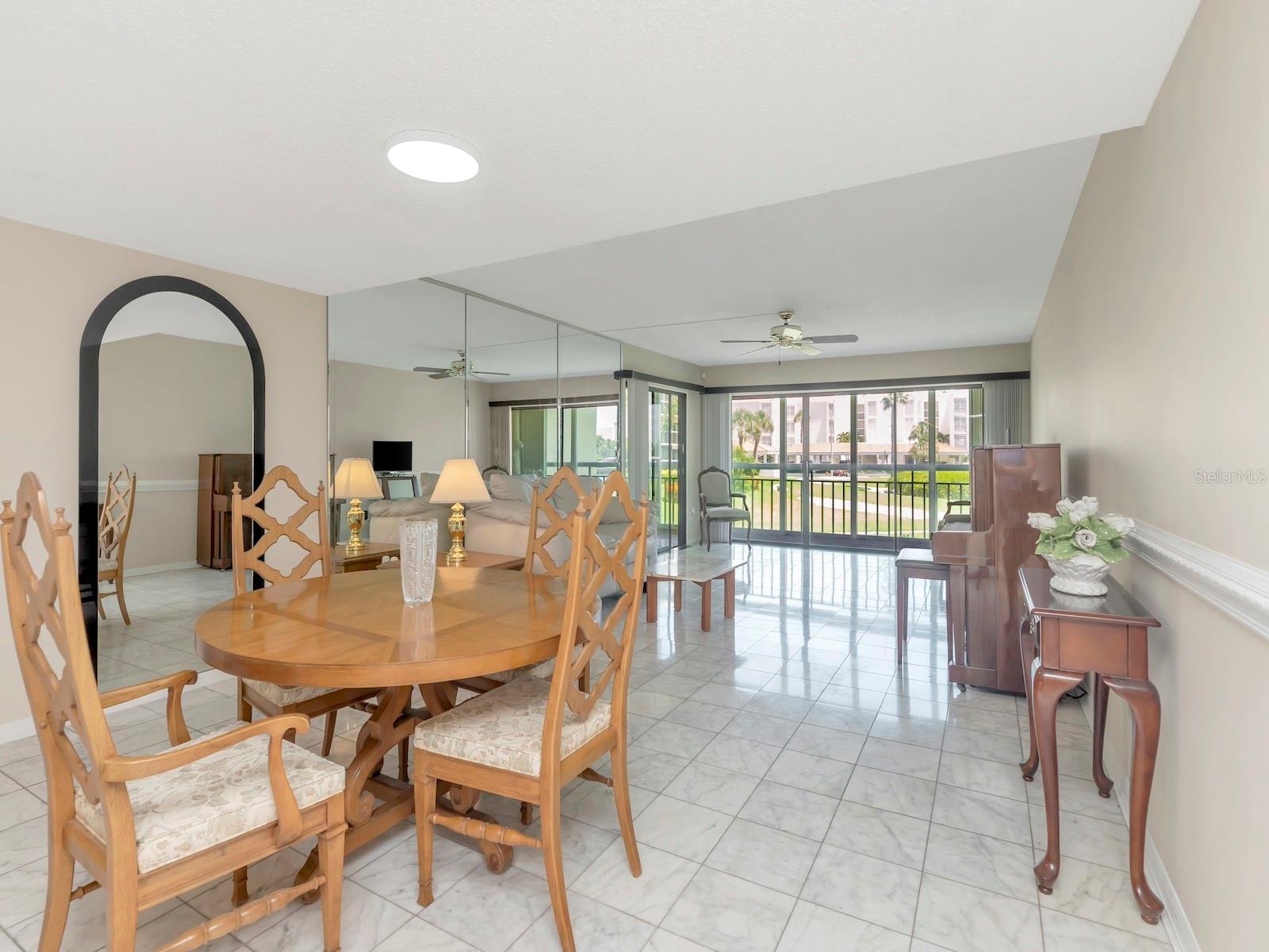 Dining and living rooms open concept