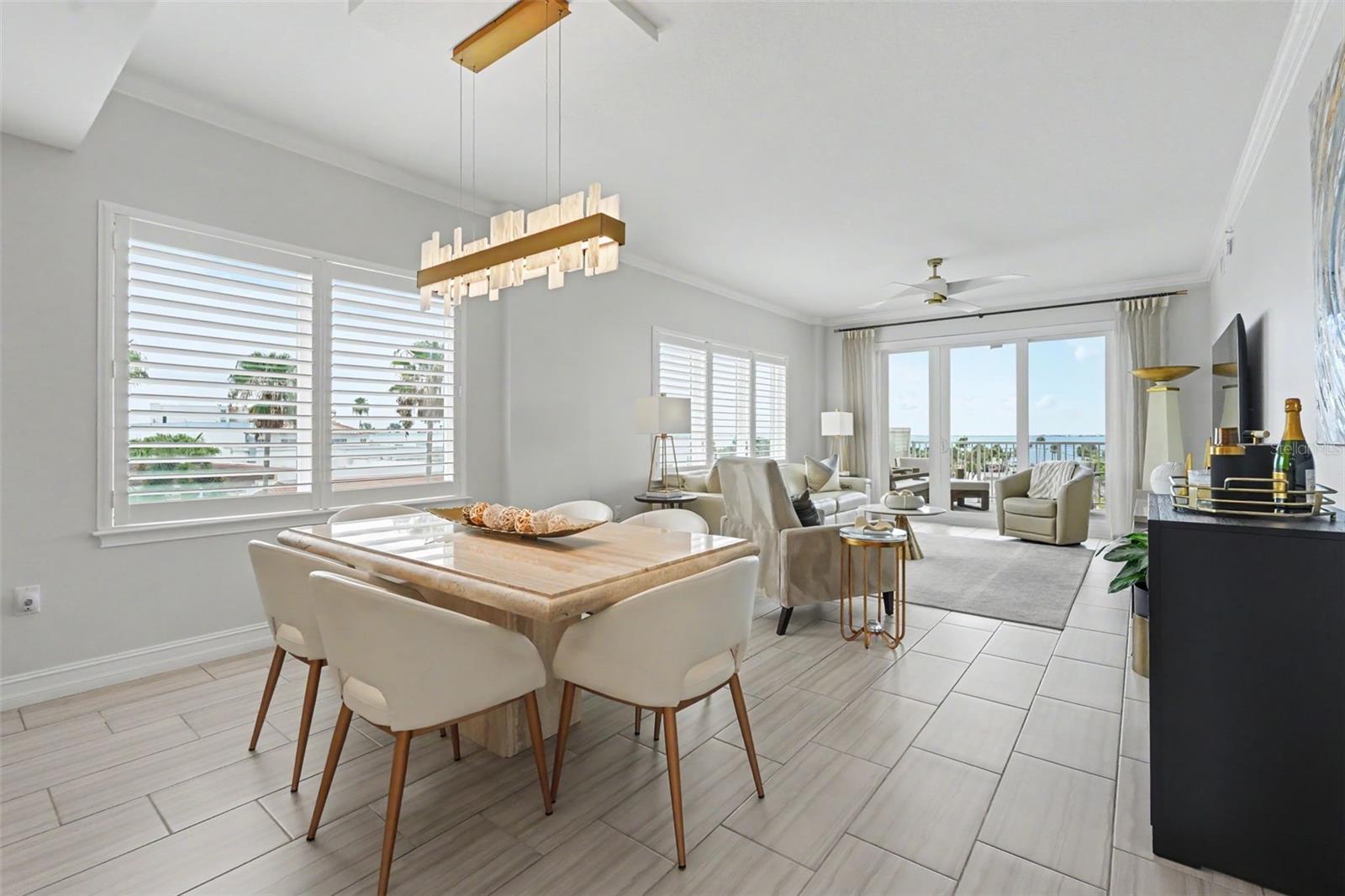 Dining area. Views of the City and the Bay.