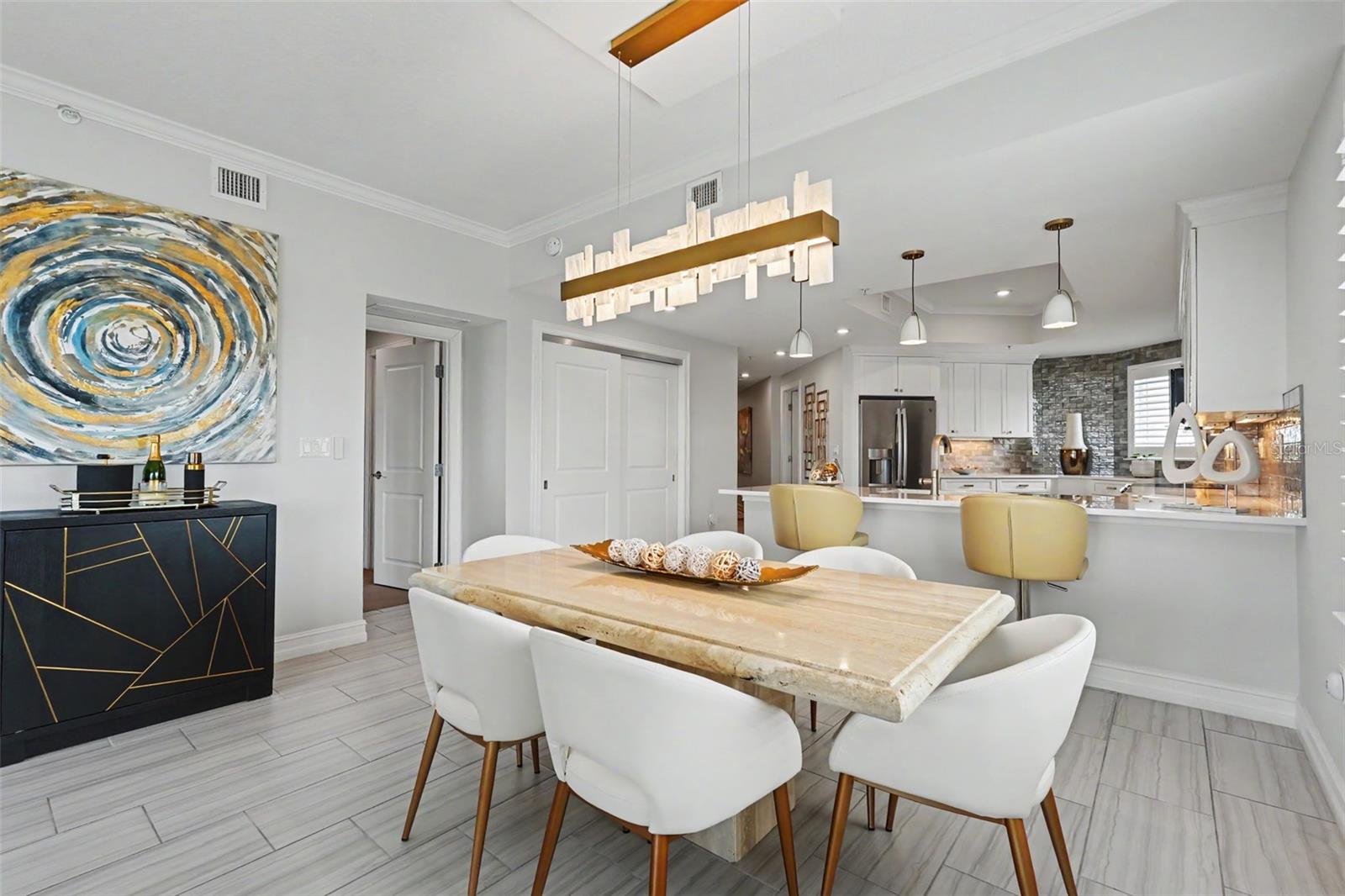 Dining area open to the living room.