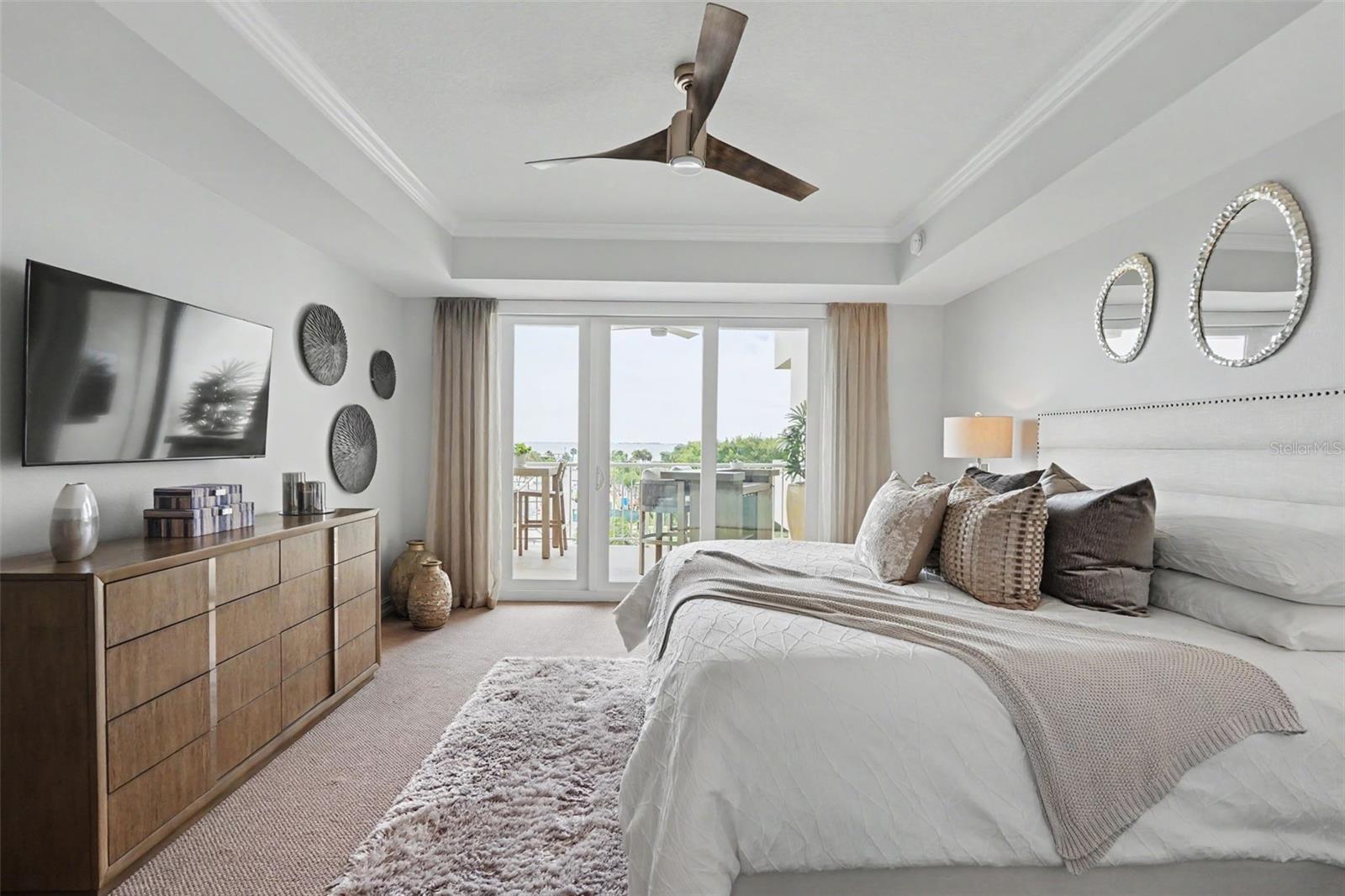 Master bedroom with beautiful views.