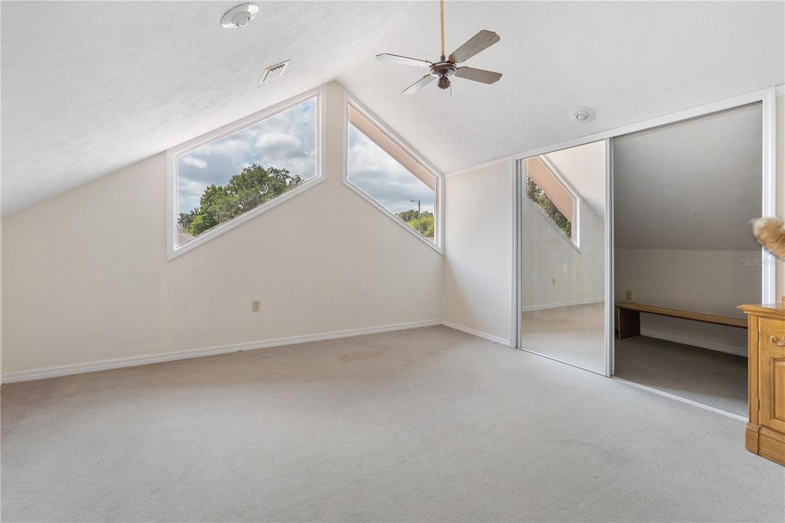 bonus room above garage with walk in closet