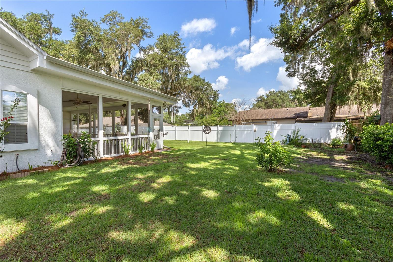 fully fenced backyard