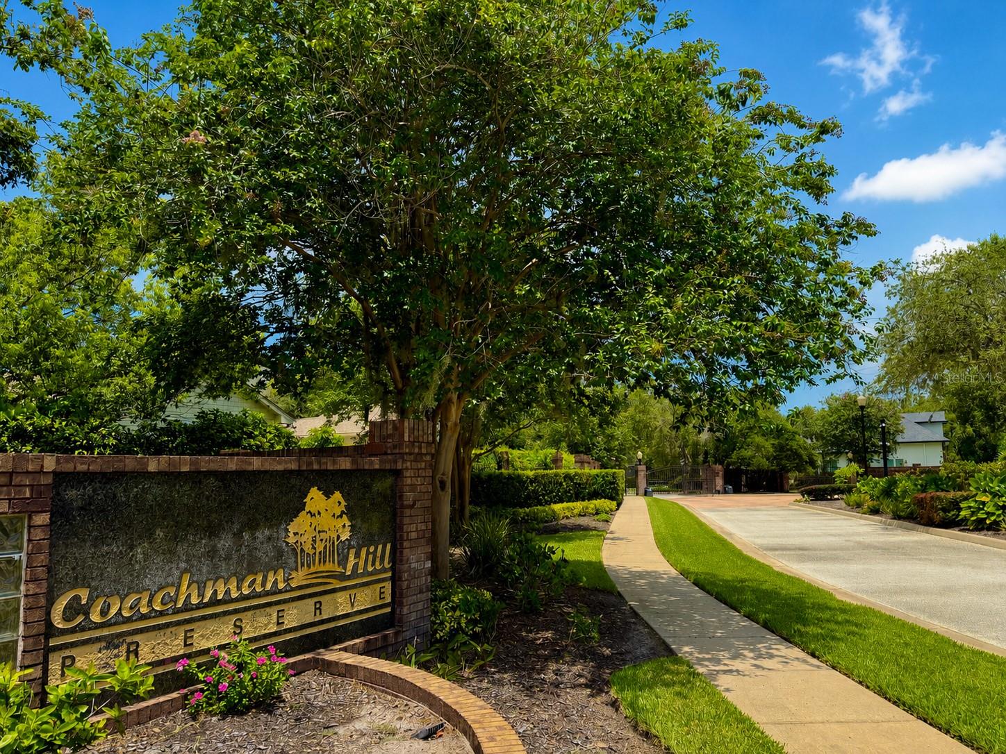 Coachman Hill Preserve sign and gates
