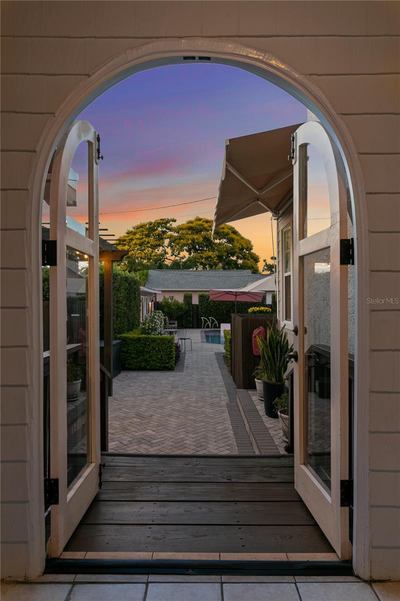 Step out to the beautiful pool area