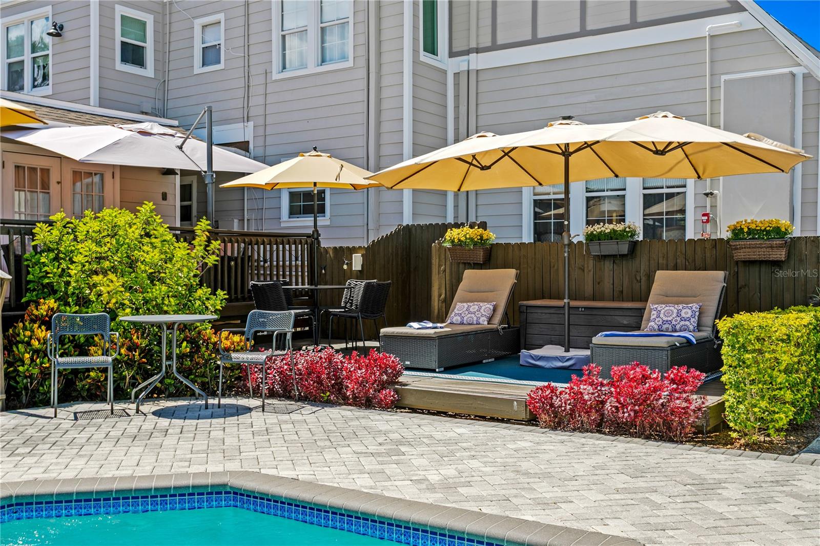 Enjoy time by the sparkling pool