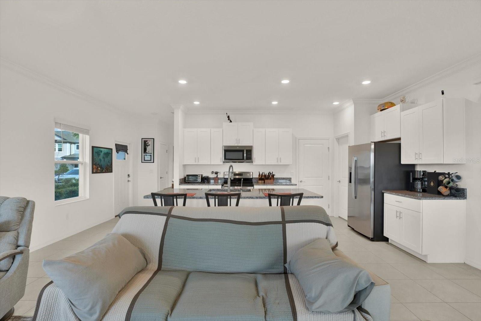 living room, kitchen