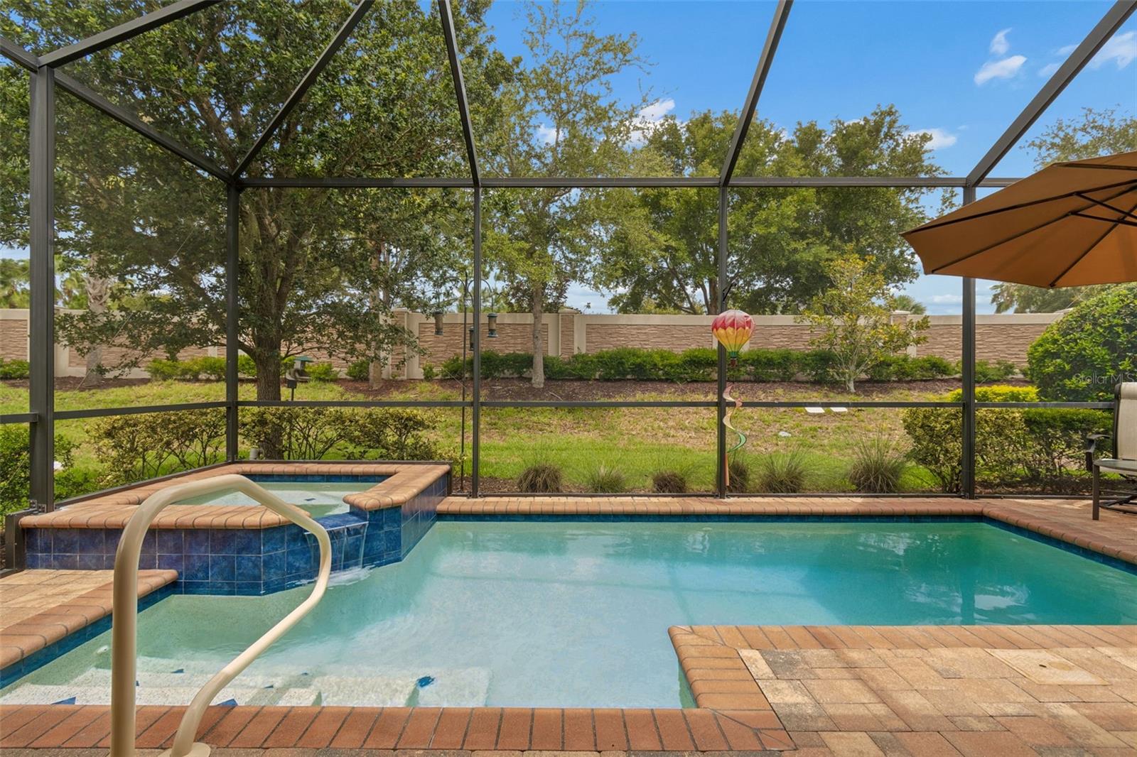Relaxing and private heated saltwater pool and spa