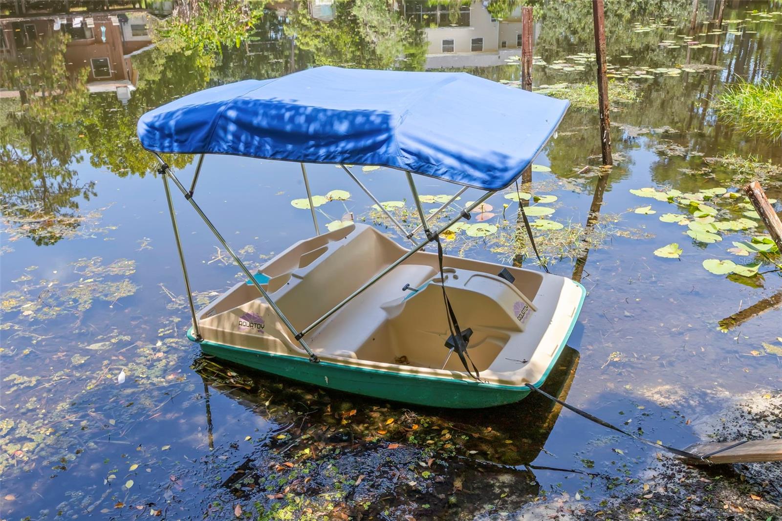 Paddle boat stays with the home