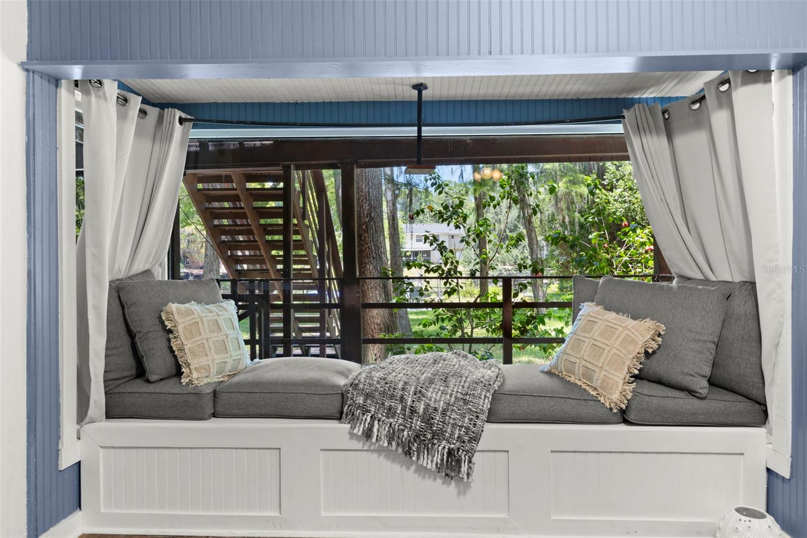 Pond views from stunning window seat