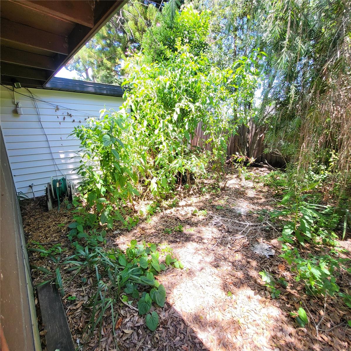 Backyard space would be a great spot for a garden!