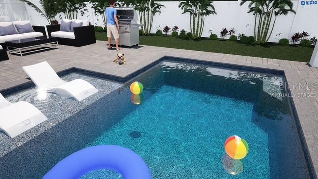 Pool Sketch - Virtually Staged