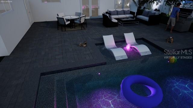 Pool Sketch - Virtually Staged