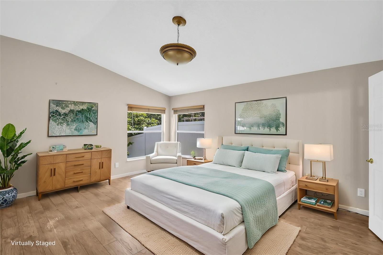Primary bedroom virtually staged