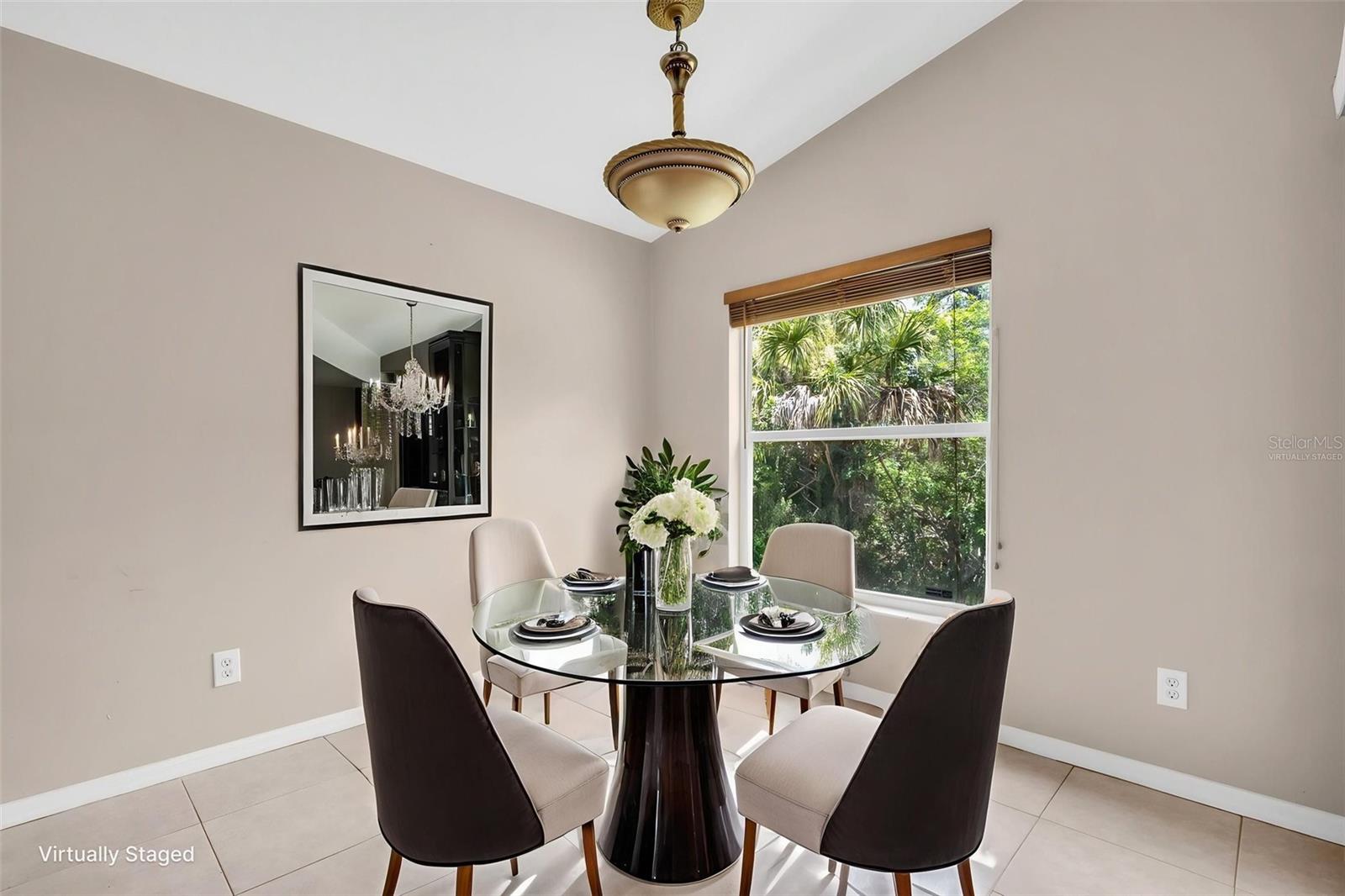 Dining room virtually staged