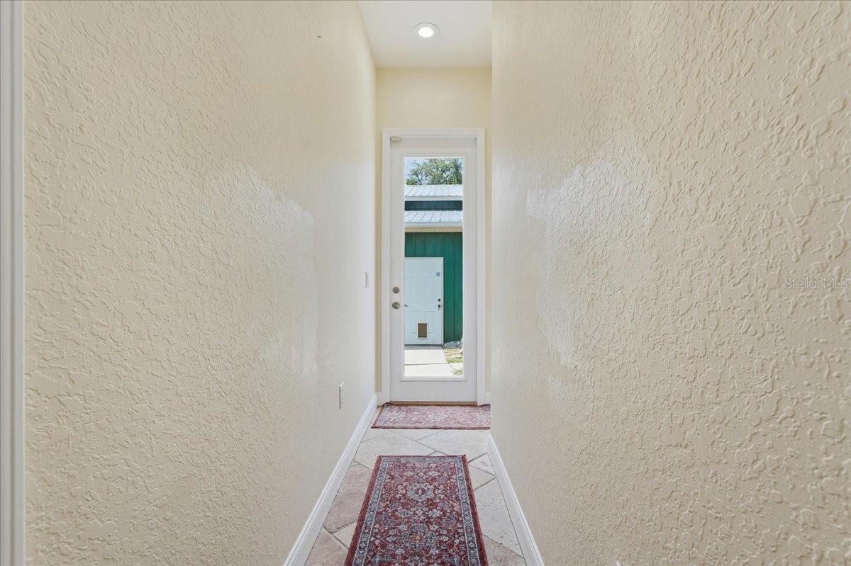 Hallway leading to Green Barn