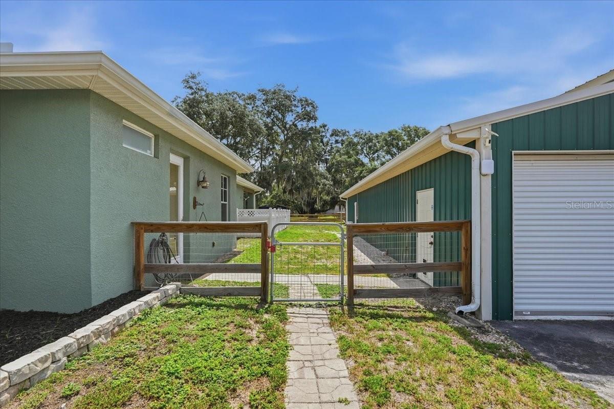 Easy side entry from house to Green Garage