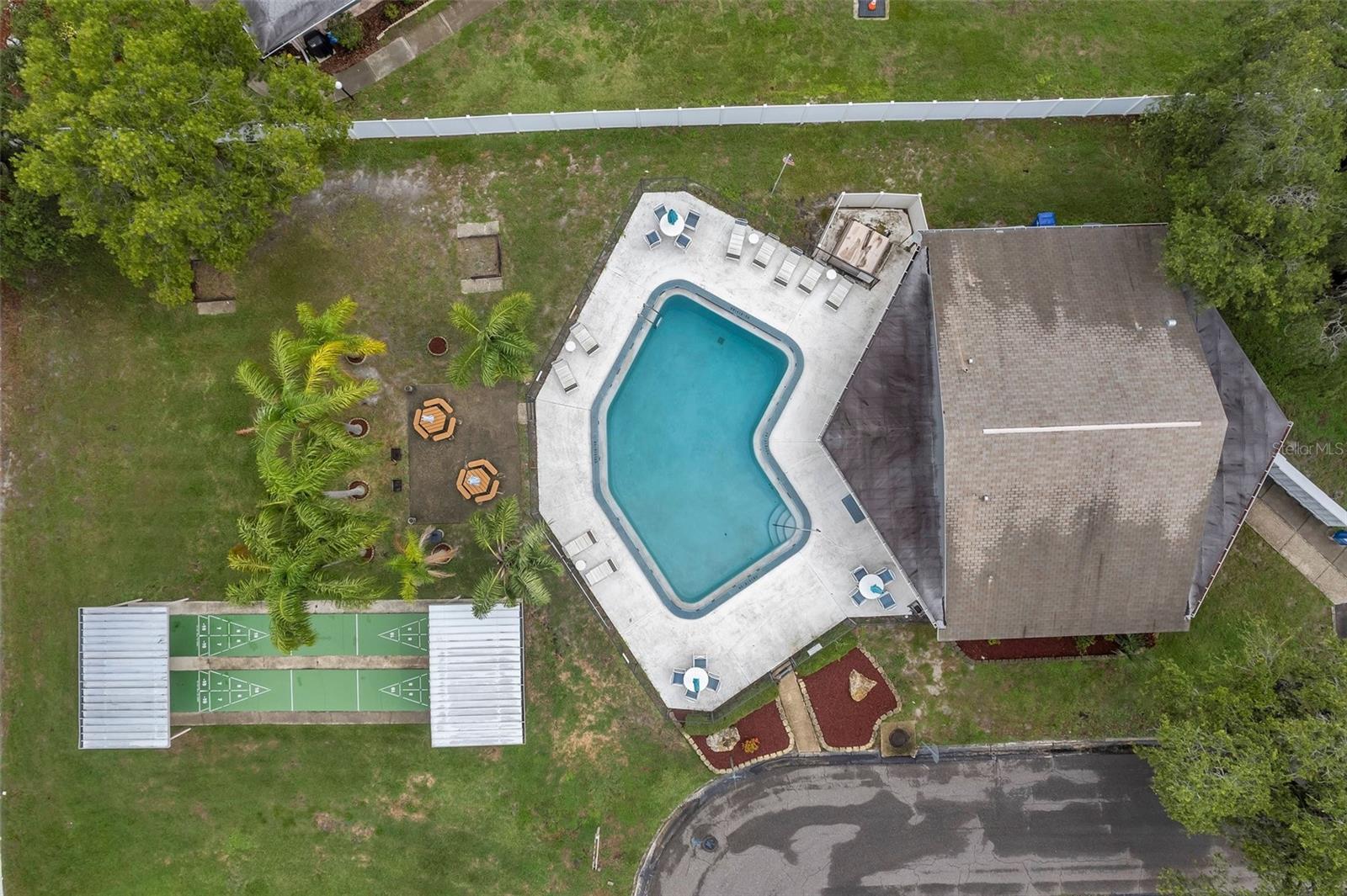 Aerial view of the amenities