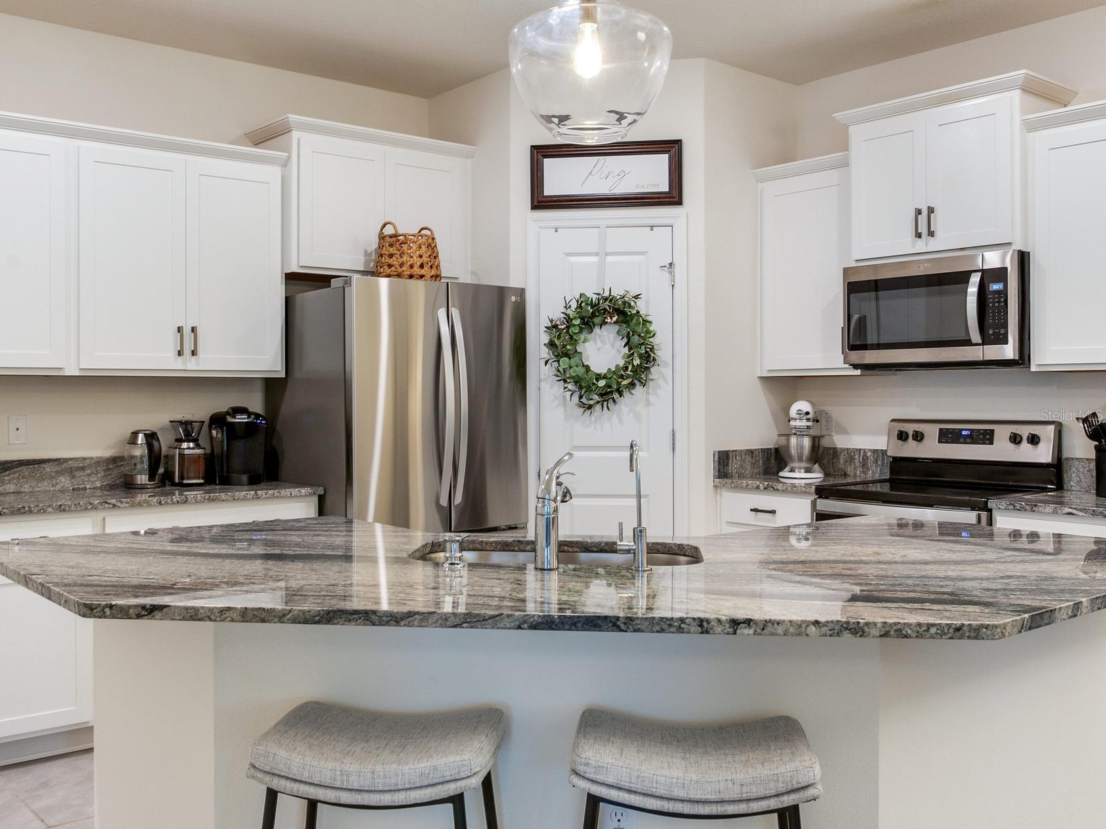 Stainless appliances and granite counter tops