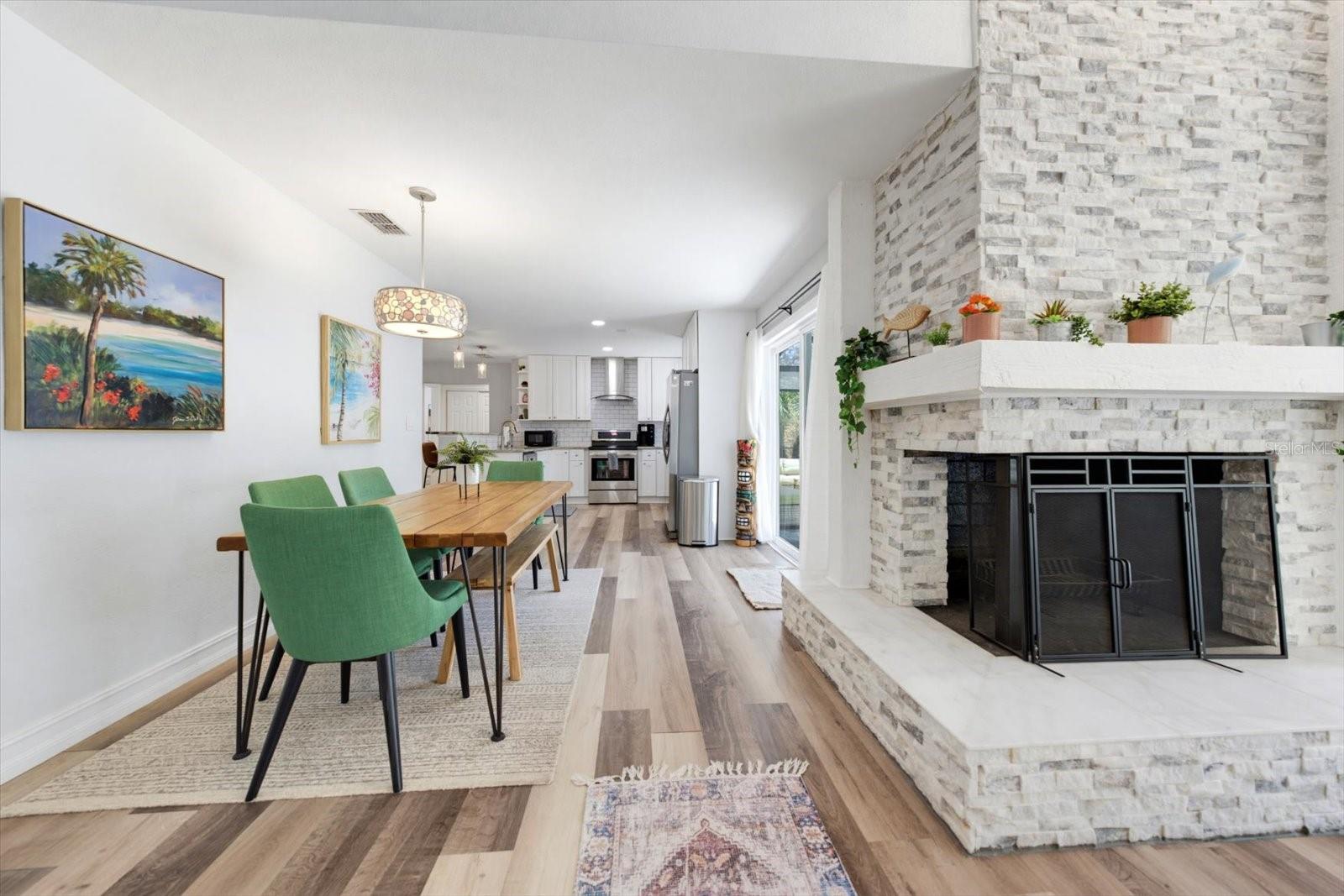 Dining open to living room