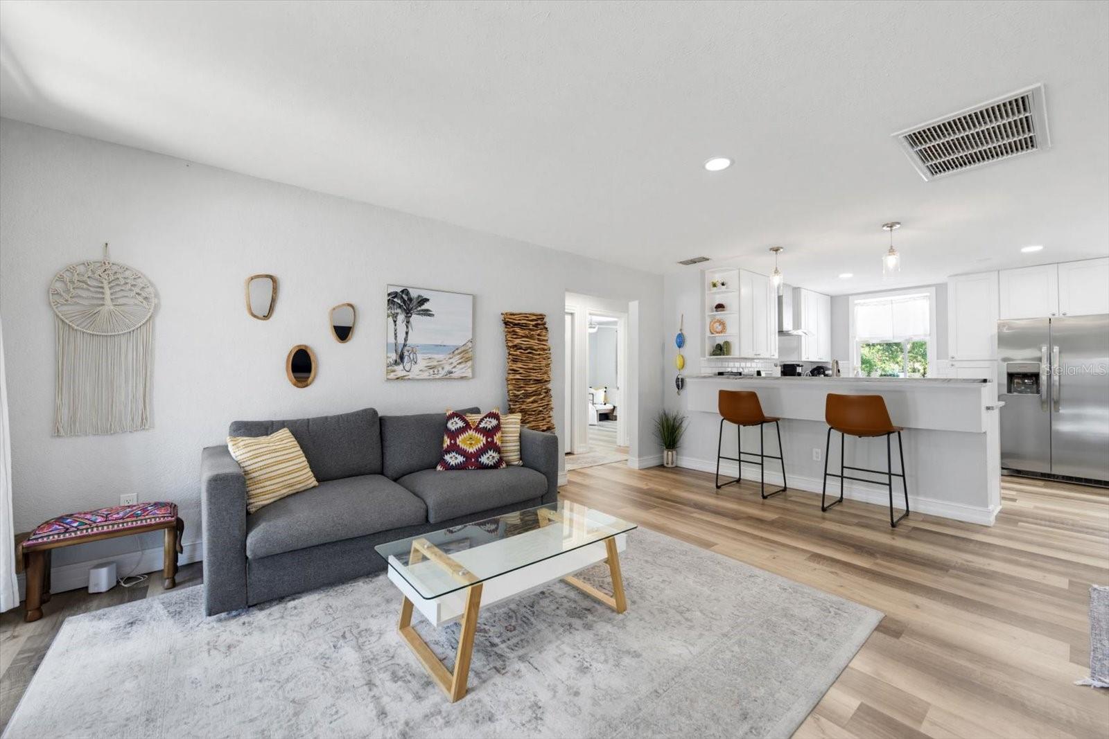 Open to kitchen