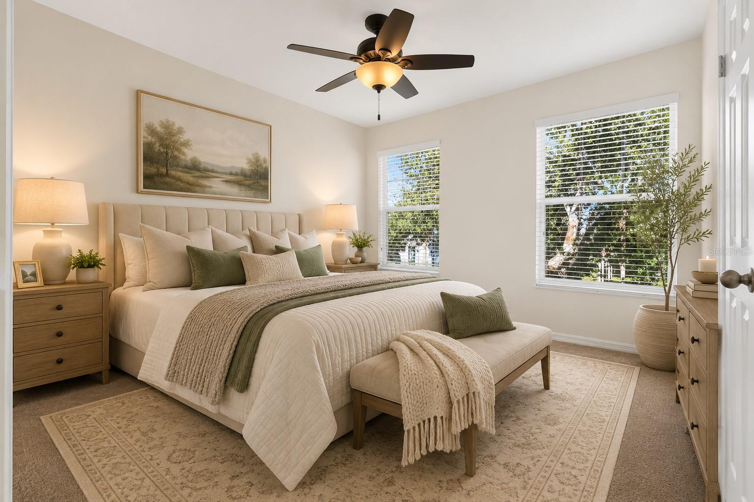 Primary Bedroom Staged